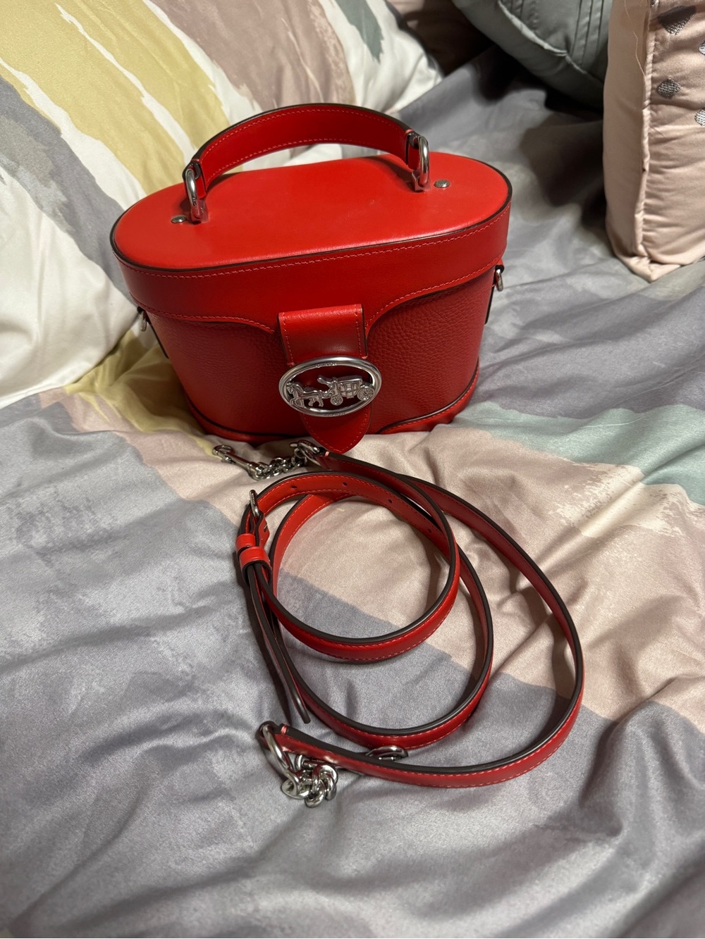 Coach Georgie Gem Red Mini Vanity Crossbody Bag
